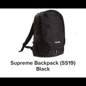 Auth - SS19B6 Black Supreme Backpack. NEW